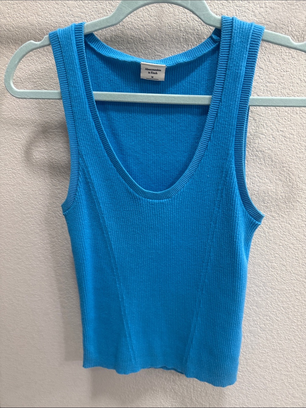 Abercrombie & Fitch Turquoise Ribbed Scoop Neck Tank